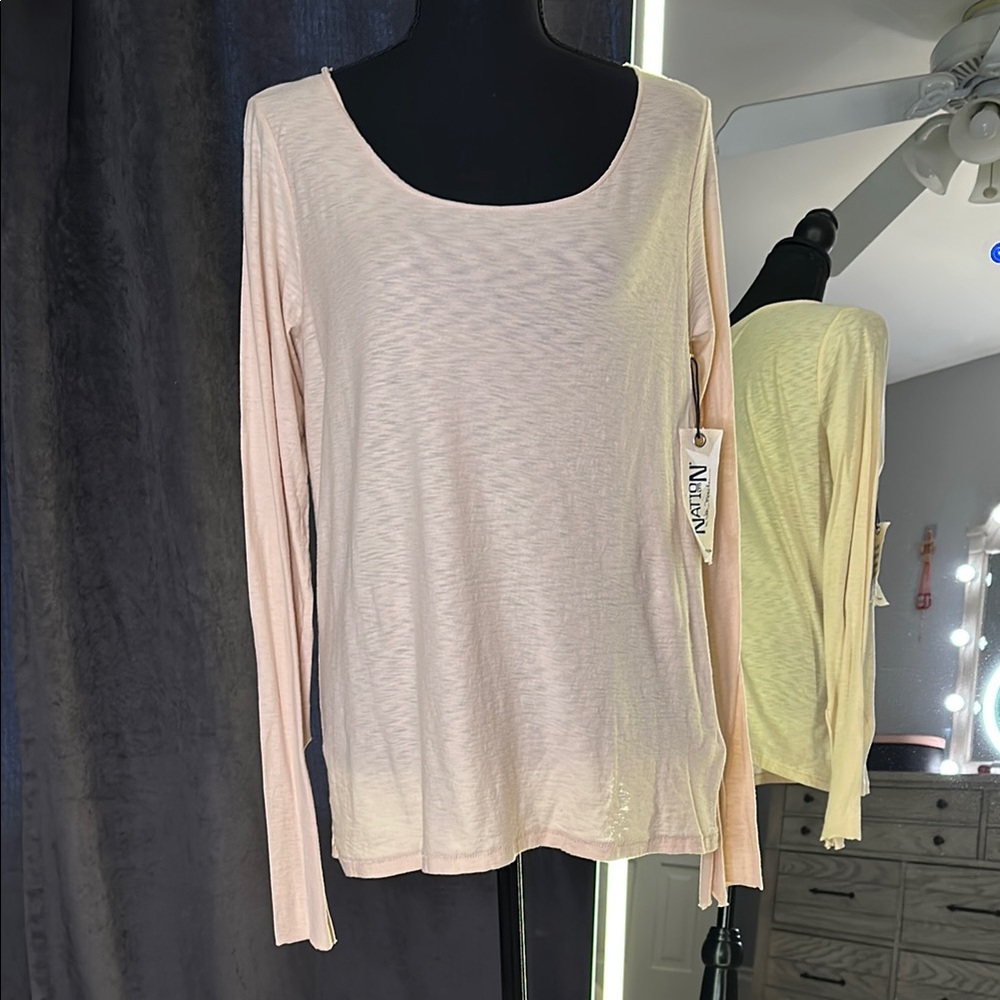 Nation LTD Light Pink Long Sleeve Top